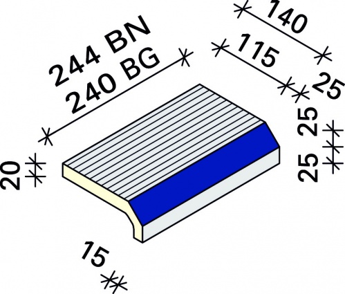 Обкладка с маркером Interbau 244x118x50, арт. 5480 RH B